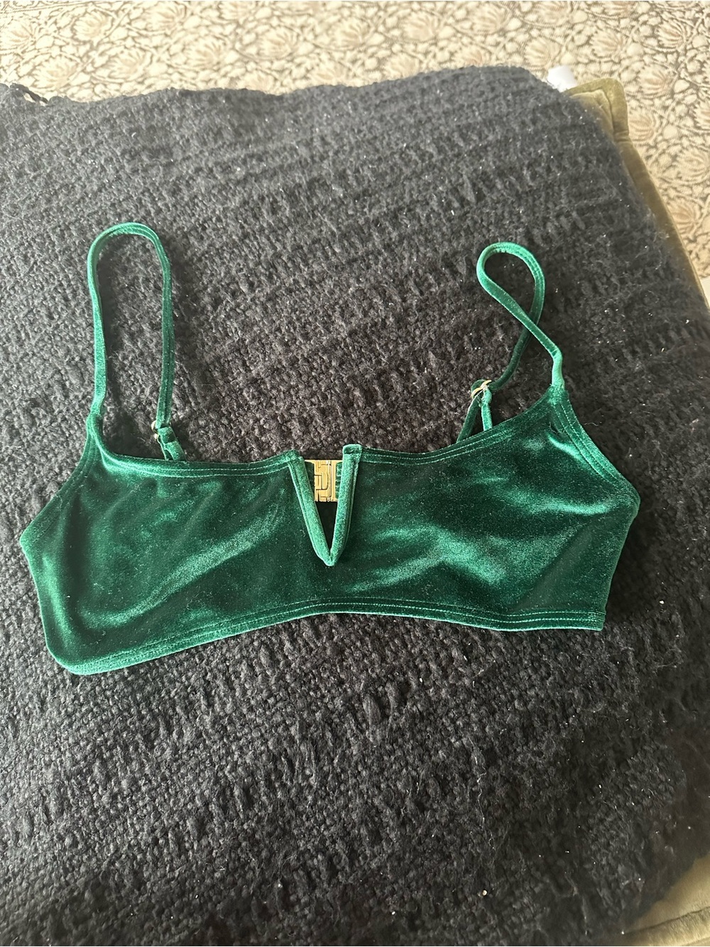 Emerald Green Velvet Bralette